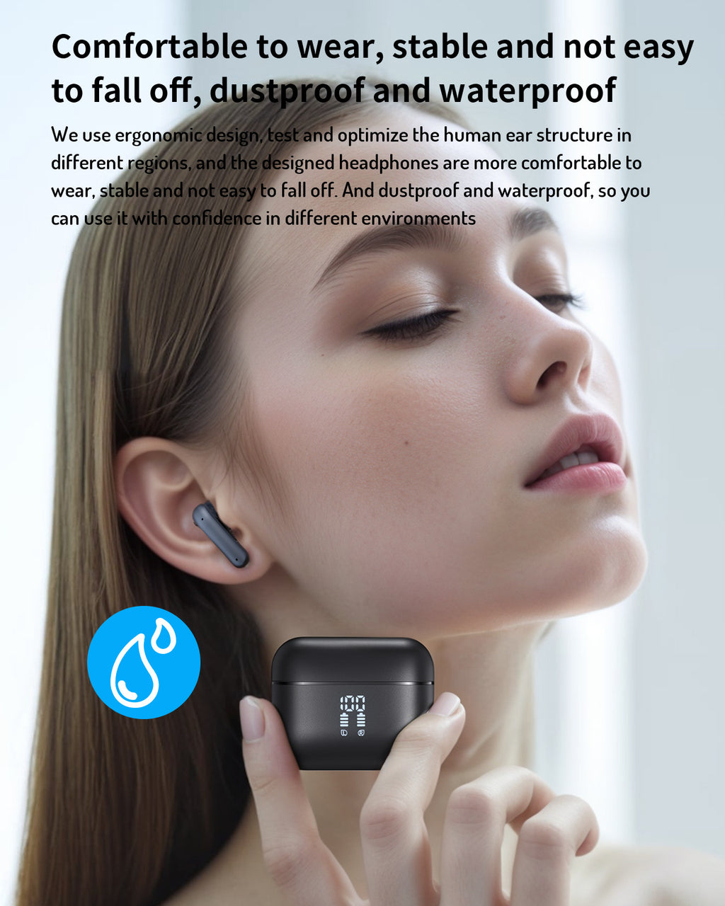 YM27 Wireless TWS Bluetooth 5.3 Earbuds | Transparent HD Display, Noise Cancelling Stereo Headphones