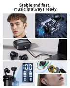 YM27 Wireless TWS Bluetooth 5.3 Earbuds | Transparent HD Display, Noise Cancelling Stereo Headphones