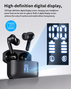 YM27 Wireless TWS Bluetooth 5.3 Earbuds | Transparent HD Display, Noise Cancelling Stereo Headphones
