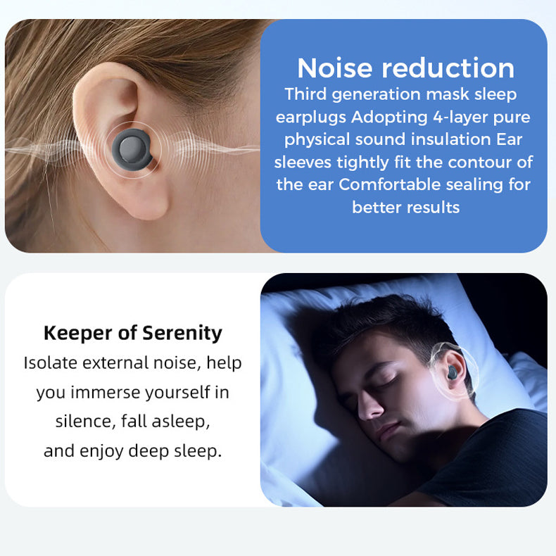 Premium Noise Cancelling Earplugs | Soft Silicone, Comfortable Hearing Protection for Sleep & Work(2 Pairs)