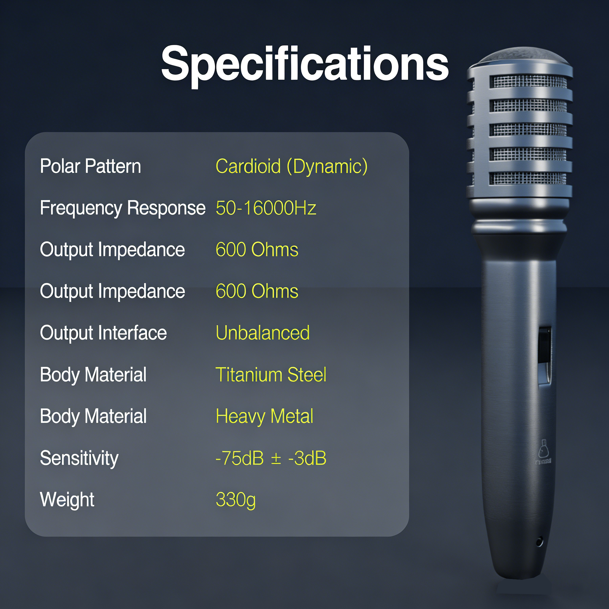 YM60 Professional Wired Microphone - Metal Anti-Howling Handheld Mic for Home KTV, Stage Performance & Conferences