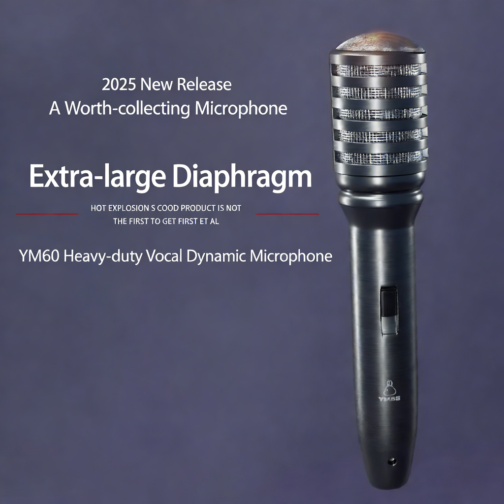 YM60 Professional Wired Dynamic Microphone | Titanium Steel Body, Anti-Feedback for KTV, Stage & Home Karaoke