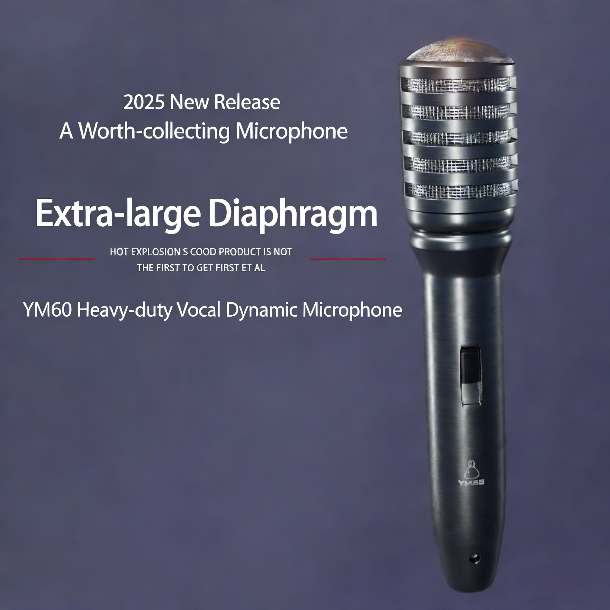 YM60 Professional Wired Microphone - Metal Anti-Howling Handheld Mic for Home KTV, Stage Performance & Conferences