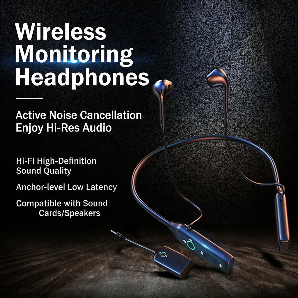 Wireless Monitor Earbuds - Bluetooth In-Ear Headphones for Live Streaming, Phone & Laptop